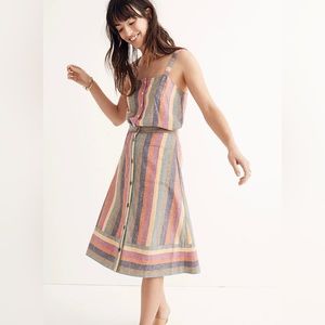 Madewell Rainbow Stripe Midi Skirt